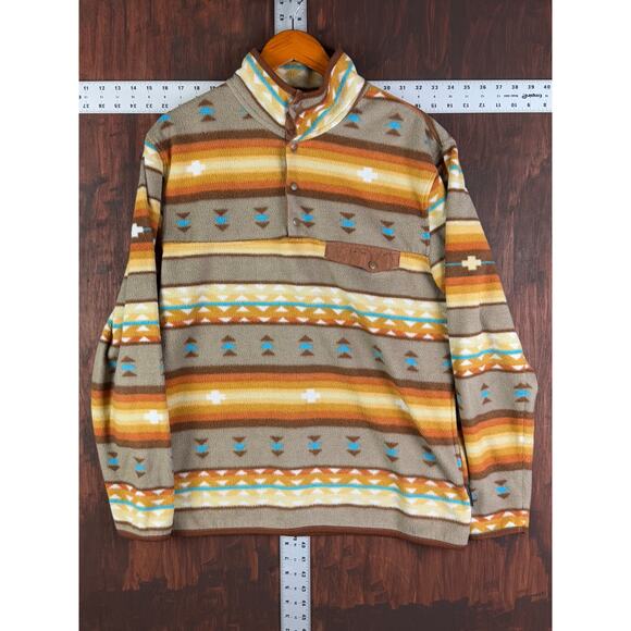 Cabin Fever Ramatex Southwestern Aztec Snap Pullover Fleece Sweater VTG Medium‎ - Picture 2 of 10